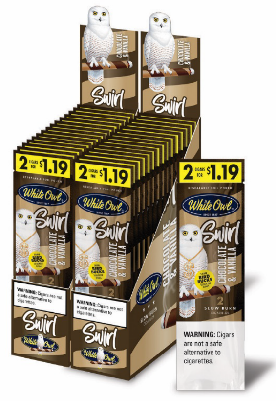 WHITE OWL CIG 2/30PK 2/$1.19 SWIRL CHOCOLATE & VANILLIA