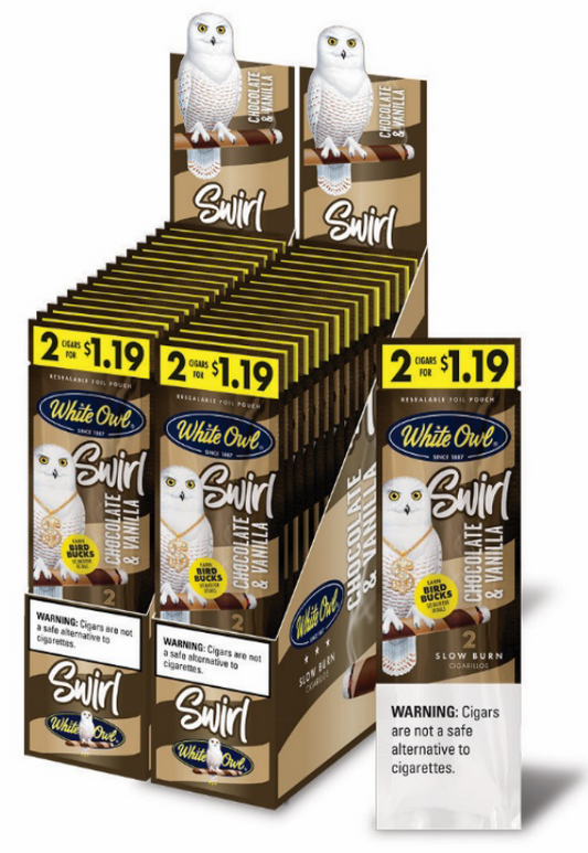 WHITE OWL CIG 2/30PK 2/$1.19 SWIRL CHOCOLATE & VANILLIA