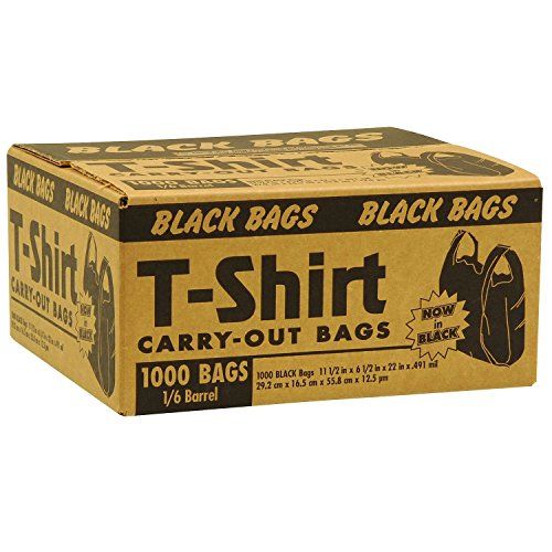 BAG 10X5X18 MEDIUM BLACK* - T-SHIRT BAG  1000CT - 610923